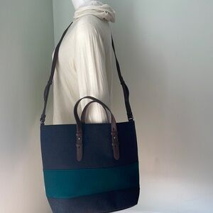 Levi's wool tote with leather handles